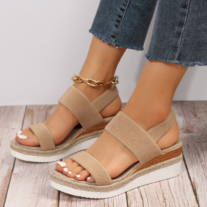 Women's Platform Sandals Orthotic Elastic Strap Lightweight