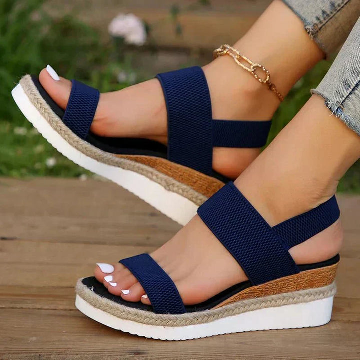 Women's Platform Sandals Orthotic Elastic Strap Lightweight