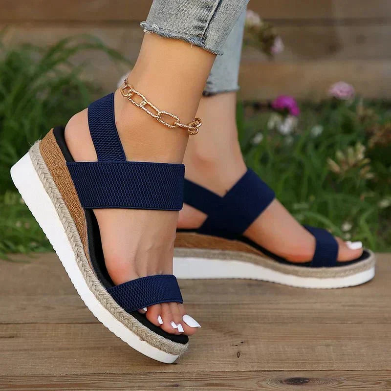 Women's Platform Sandals Orthotic Elastic Strap Lightweight