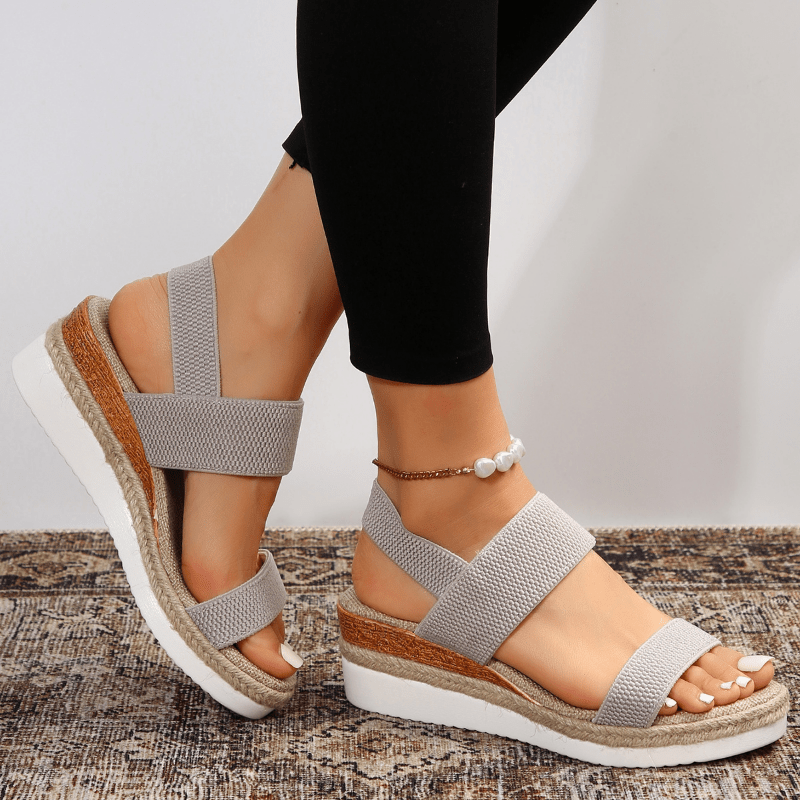 Women's Platform Sandals Orthotic Elastic Strap Lightweight