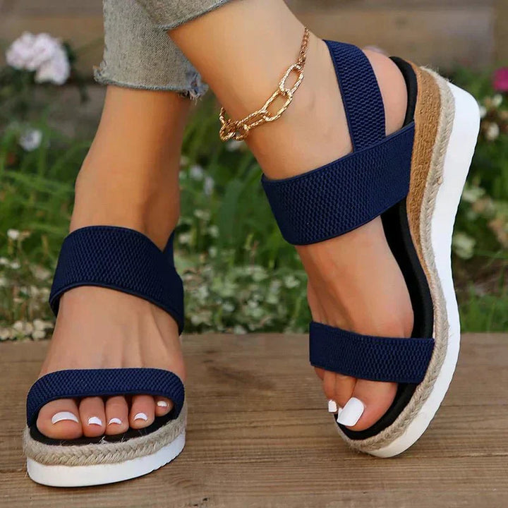 Women's Platform Sandals Orthotic Elastic Strap Lightweight