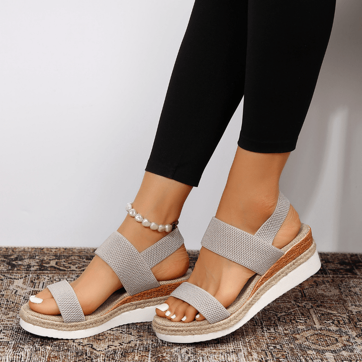 Women's Platform Sandals Orthotic Elastic Strap Lightweight