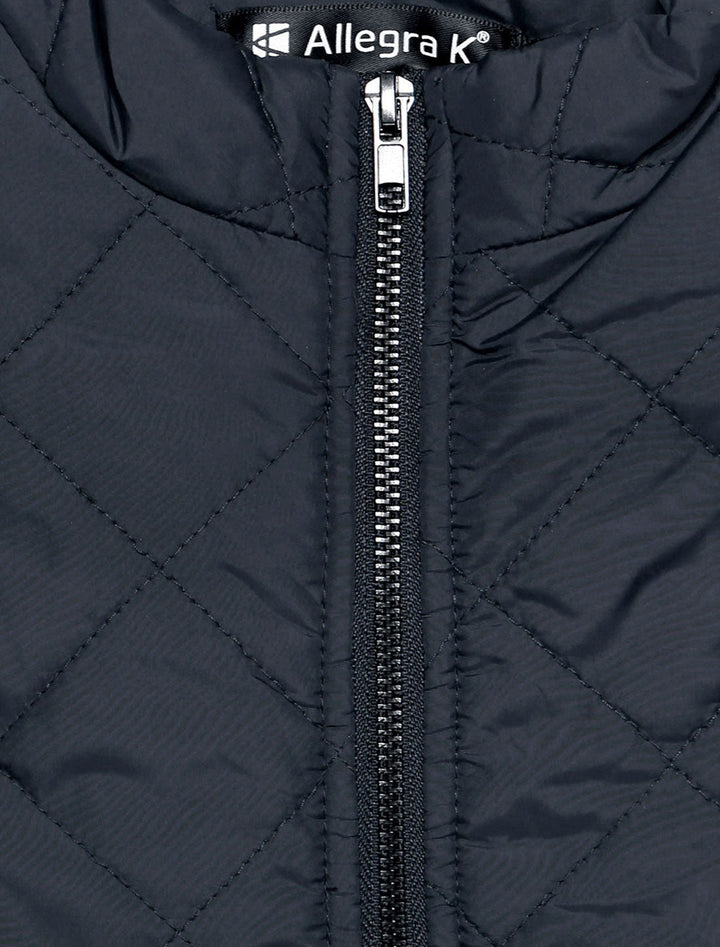 Women's Vest Quilted Lightweight Stand Collar Zip-Up Sleeveless Regular Fit
