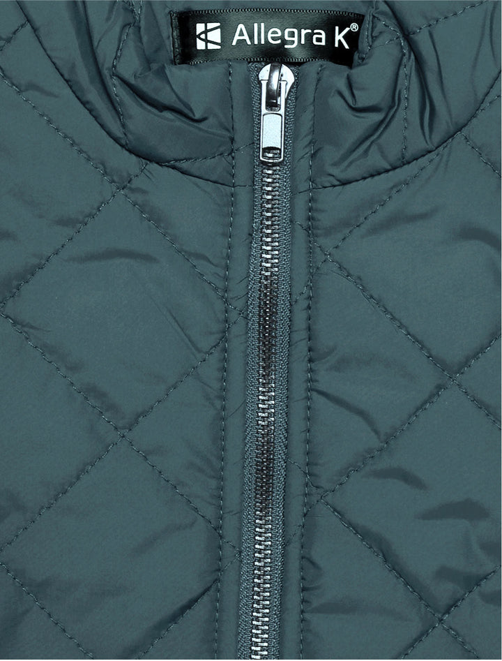 Women's Vest Quilted Lightweight Stand Collar Zip-Up Sleeveless Regular Fit