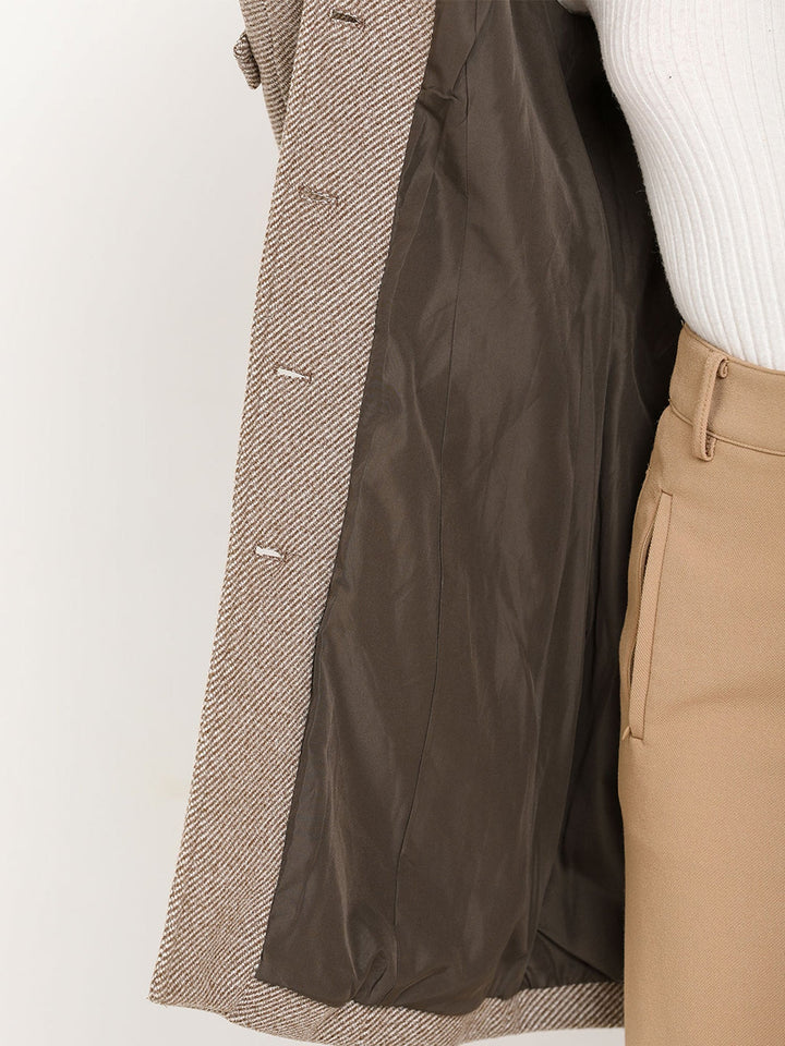 Women's Pea Coat Peter Pan Collar Single Breasted Long Sleeve