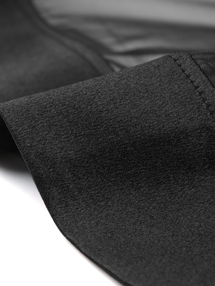 Women's Shrug Satin Mesh Sheer Open Front Cropped Long Sleeve
