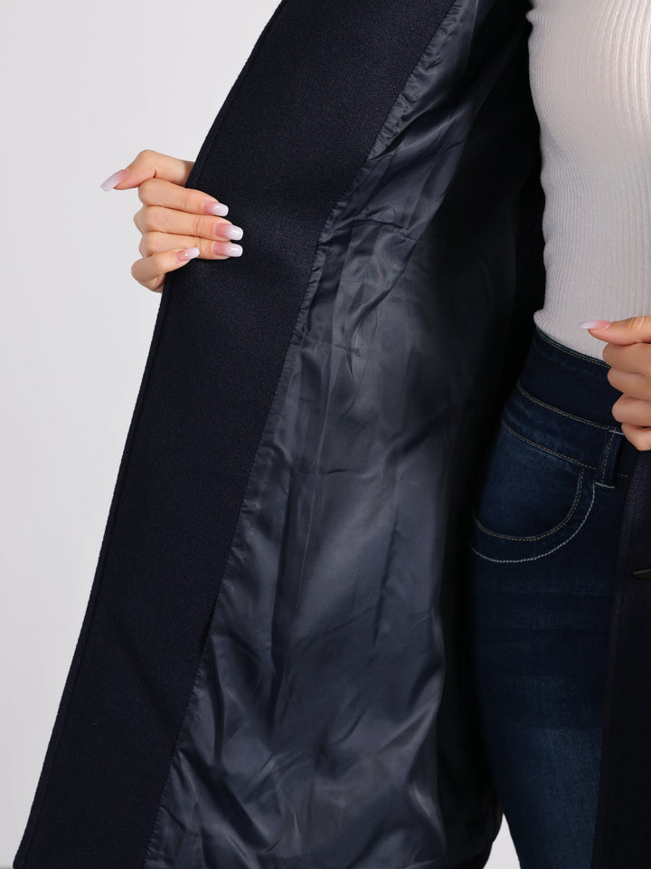 Women's Duffle Coat Hooded Toggle Button-Up Long Sleeve Winter